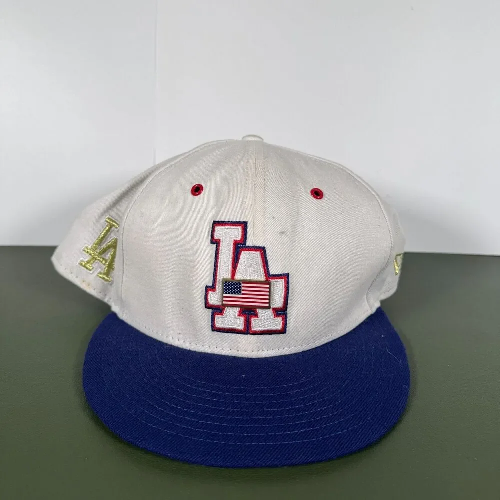 Los Angeles Dodgers New Era 9FIFTY Snapback Hat Stars USA Flag Navy Blue